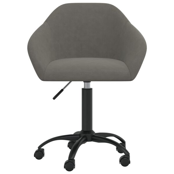 vidaXL Chaises pivotantes &agrave; manger lot de 4 gris fonc&eacute; velours