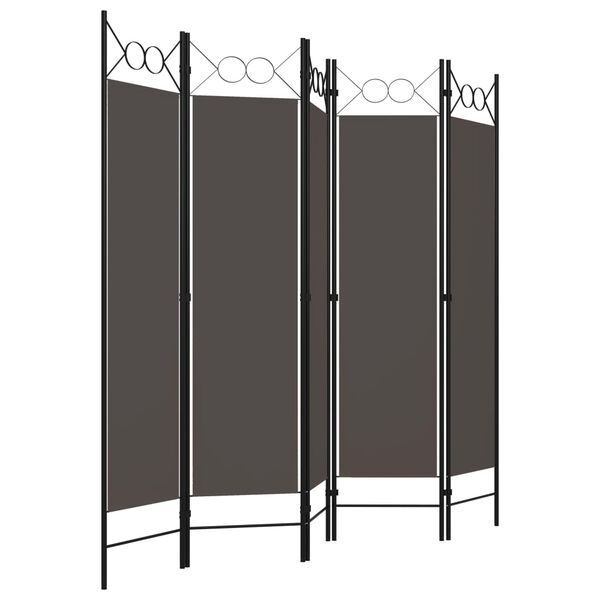 vidaXL Cloison de séparation 5 panneaux Anthracite 200x180 cm