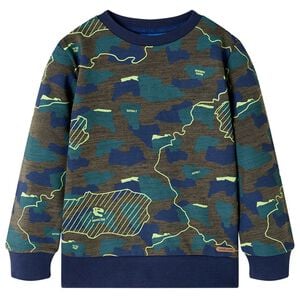 vidaXL Sweatshirt pour enfants kaki fonc&eacute; 128