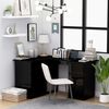 vidaXL Bureau d'angle Noir brillant 145x100x76 cm Agglom&eacute;r&eacute;