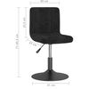 vidaXL Chaises pivotantes &agrave; manger lot de 6 noir velours
