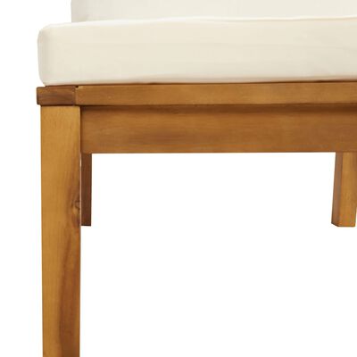 vidaXL Salon de jardin 3 pcs avec coussins blanc crème Bois d'acacia