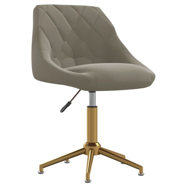 vidaXL Chaises pivotantes &agrave; manger lot de 2 gris clair velours