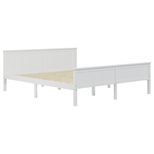 vidaXL Cadre de lit sans matelas blanc bois massif de pin 200x200 cm