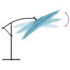 vidaXL Parasol de jardin avec m&acirc;t en acier bleu 246x246x230 cm