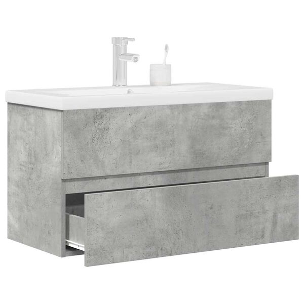 vidaXL Ensemble de meubles de salle de bain 2 pcs gris b&eacute;ton
