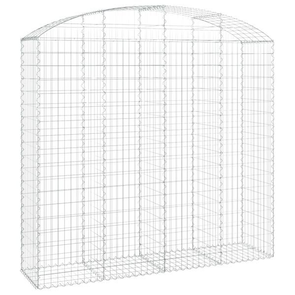 vidaXL Panier de gabions arqu&eacute; 200x50x180/200 cm Fer galvanis&eacute;