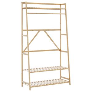 vidaXL Porte-v&ecirc;tement avec &eacute;tag&egrave;res 110x40x180 cm bambou