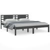 vidaXL Cadre de lit sans matelas gris 180x200 cm bois massif