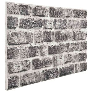 vidaXL Panneaux muraux 10 pcs Gris fonc&eacute; et blanc 100 x 50 cm