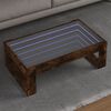 vidaXL Table basse avec LED infini ch&ecirc;ne fum&eacute; 90x53x30 cm