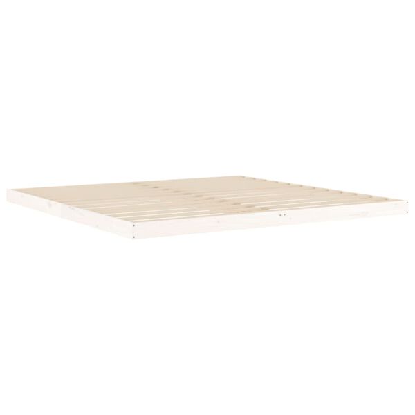 vidaXL Cadre de lit sans matelas blanc 200x200 cm bois massif de pin