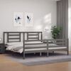 vidaXL Cadre de lit sans matelas gris 200x200 cm bois massif