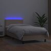vidaXL Sommier &agrave; lattes de lit matelas et LED Cappuccino 90x200 cm