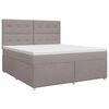 vidaXL Lit boxspring avec matelas Taupe 160 x 200 cm Tissu