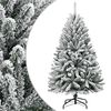vidaXL Sapin de No&euml;l artificiel &agrave; charni&egrave;res avec neige floqu&eacute;e 150 cm
