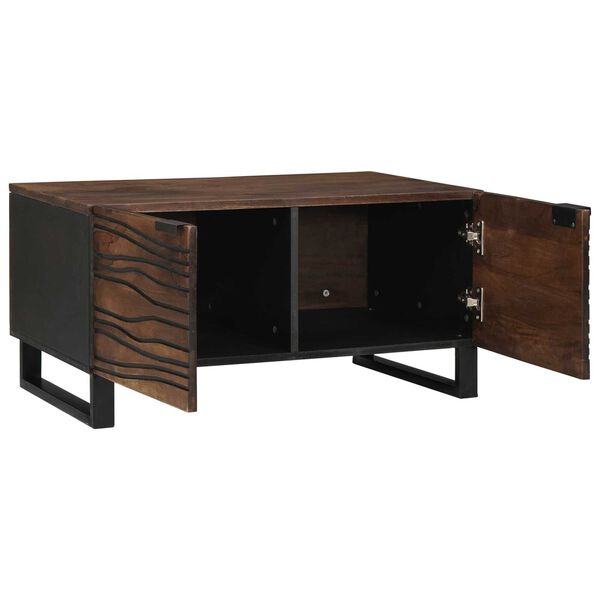vidaXL Table basse Marron et Noir 80 x 50 x 40 cm Bois d'acacia massif
