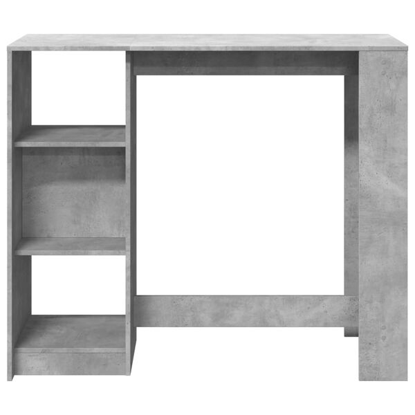 vidaXL Table de bar avec &eacute;tag&egrave;re gris b&eacute;ton bois d'ing&eacute;nierie