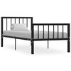 vidaXL Cadre de lit sans matelas noir m&eacute;tal 100x200 cm