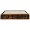 vidaXL Cadre de lit sans matelas ch&ecirc;ne fum&eacute; 200x200 cm