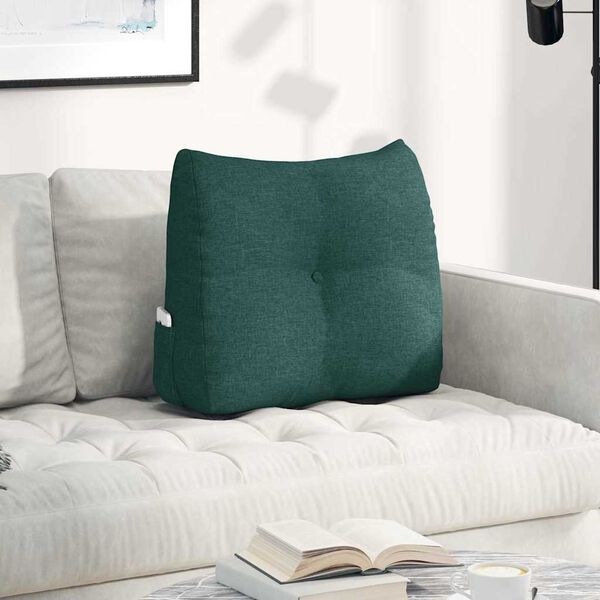 vidaXL Coussin de Dos Vert fonc&eacute; 60 x 24 x 50 cm tissu