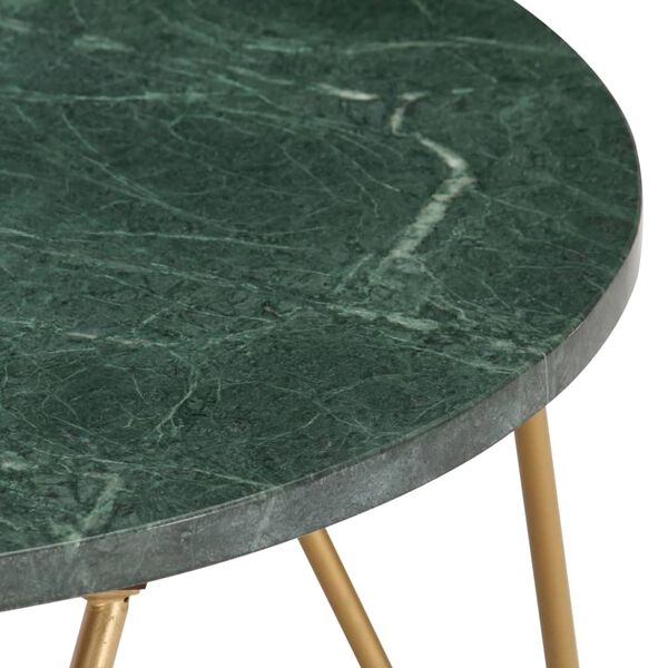 vidaXL Table basse Vert 65x65x42 cm Pierre véritable et texture marbre