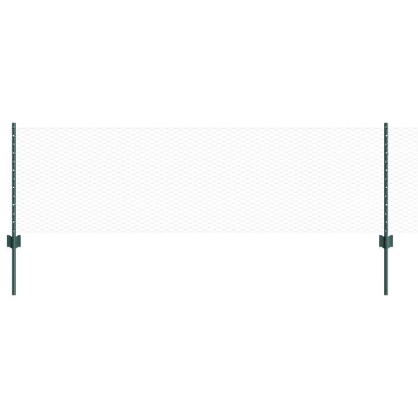 vidaXL Cl&ocirc;ture avec poteau Vert 0,6 x 25 m Acier et PVC