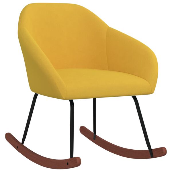 vidaXL Chaise &agrave; bascule Jaune Tissu