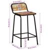 vidaXL Tabourets de bar lot de 4 46x35,5x80cm bois massif r&eacute;cup&eacute;ration