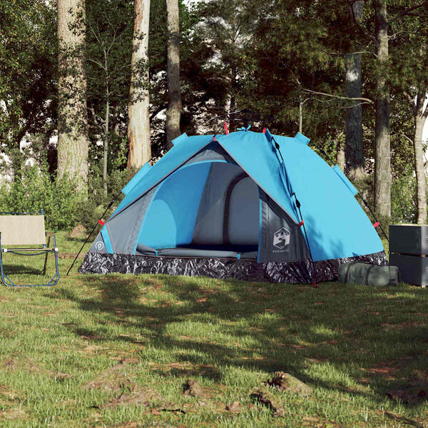 vidaXL Tente de camping &agrave; d&ocirc;me 3 personnes bleu lib&eacute;ration rapide