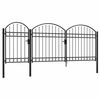 vidaXL Portail de jardin avec dessus arqué Acier 2,25 x 4 m Noir