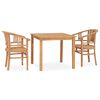 vidaXL Ensemble &agrave; manger de jardin 3 pcs Bois de teck solide