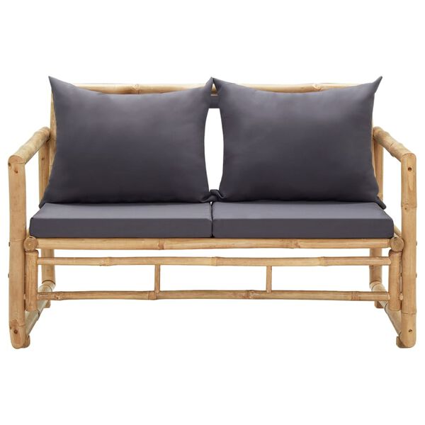 vidaXL Banc de jardin avec coussins 115 cm Bambou