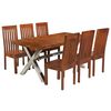 vidaXL Ensemble de tables &agrave; manger 7 pcs bois d&rsquo;acacia massif