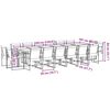 vidaXL Ensemble &agrave; manger de jardin 17 pcs noir textil&egrave;ne