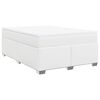 vidaXL Sommier &agrave; lattes de lit avec matelas Blanc 160x200cm Similicuir