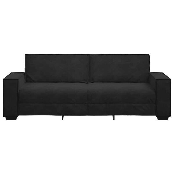 vidaXL Canap&eacute; &agrave; 3 places Noir 220x78x84 cm Velours