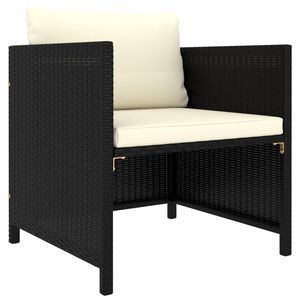 vidaXL Canap&eacute; de jardin avec coussins Noir R&eacute;sine tress&eacute;e