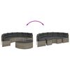 vidaXL Salon de jardin 2 pcs demi-rond gris r&eacute;sine tress&eacute;e