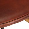 vidaXL Chaise &agrave; bascule avec repose-pied Marron Cuir v&eacute;ritable