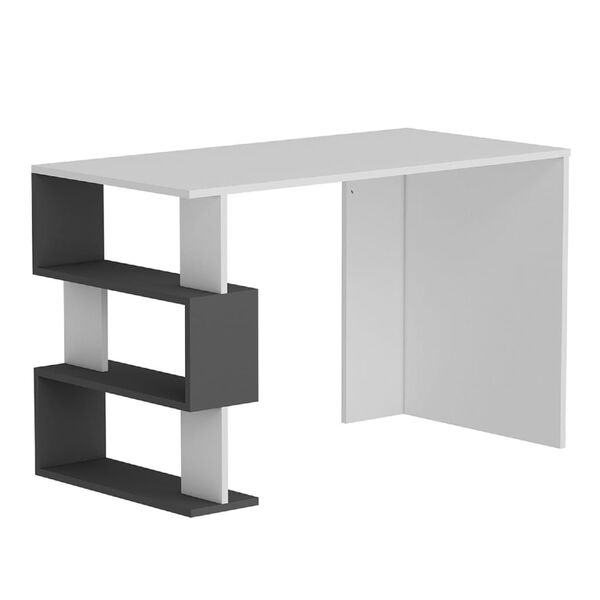 Homemania Bureau d'ordinateur Patara 120x60x75 cm Blanc et anthracite