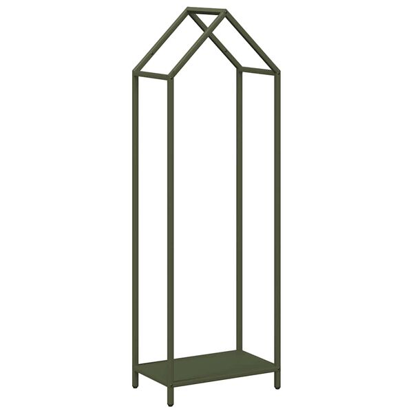 vidaXL Portant de bois chauffage vert olive 40x25x120 cm