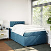 vidaXL Sommier &agrave; lattes de lit et matelas Bleu fonc&eacute; 120x200cm Velours