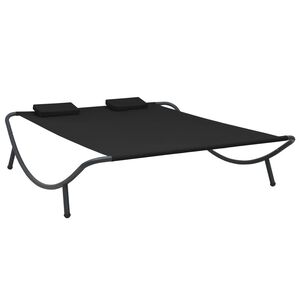 vidaXL Chaise longue d'ext&eacute;rieur tissu noir