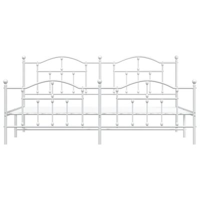 vidaXL Cadre de lit métal sans matelas et pied de lit blanc 200x200 cm