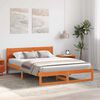 vidaXL Cadre de lit avec t&ecirc;te de lit Brun cire 150 x 200 cm Pin massif