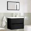 vidaXL Ensemble de mobilier de salle de bain 2 pcs Ch&ecirc;ne noir