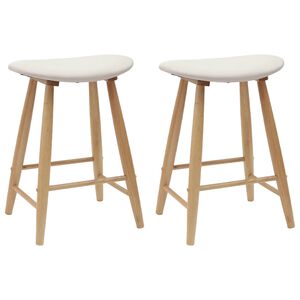 vidaXL Chaises de salle &agrave; manger 2 pc Bois de Caoutchouc Massif