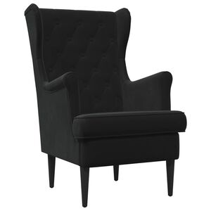 vidaXL Fauteuil Noir Velours