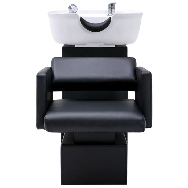 vidaXL Unit&eacute; de rin&ccedil;age de shampoing avec chaise de salon Similicuir